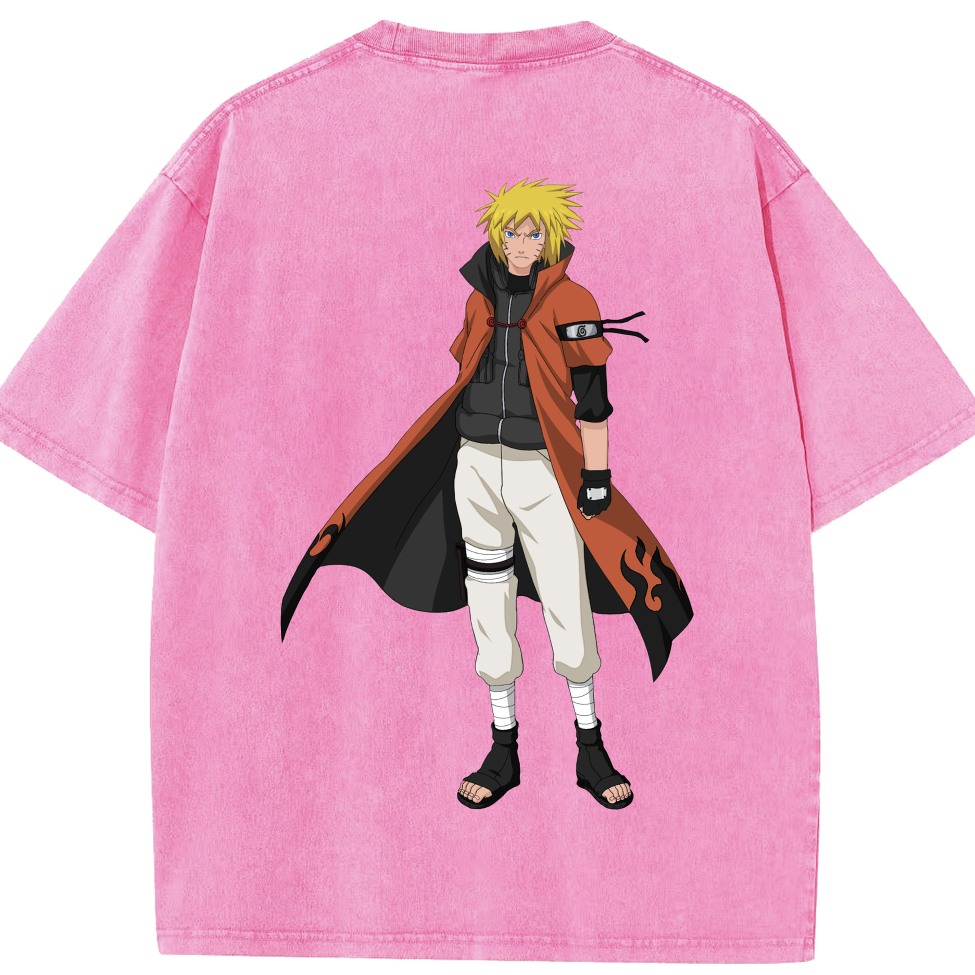 （画像用） NARUTO -ナルト- うずまき ナルト Uzumaki Naruto 綿100% ヴィンテージ風 半袖Tシャツ（背面プリント）